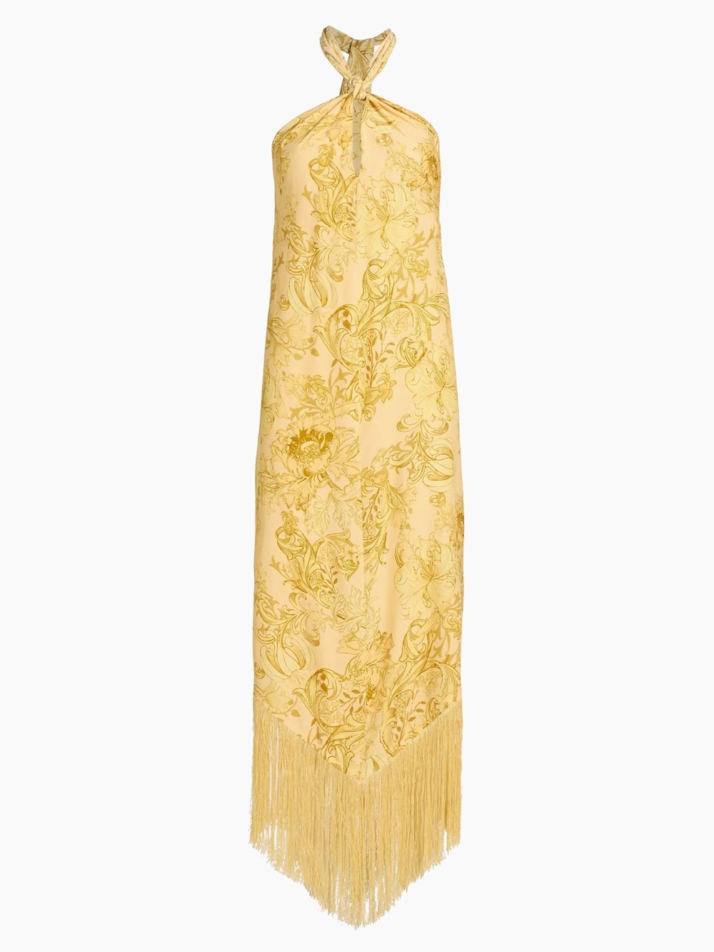 NWT Hemant & Nandita Zar Jacquard Fringed Maxi Dress